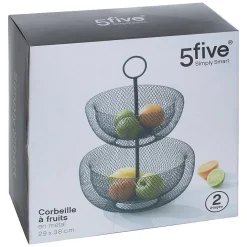 Corbeille 2 étages métal 24/29cm Mesh - 5Five