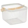 Corbeille carrée Mayaj en métal beige et blanc 26x24,5cm - Beige- 5five