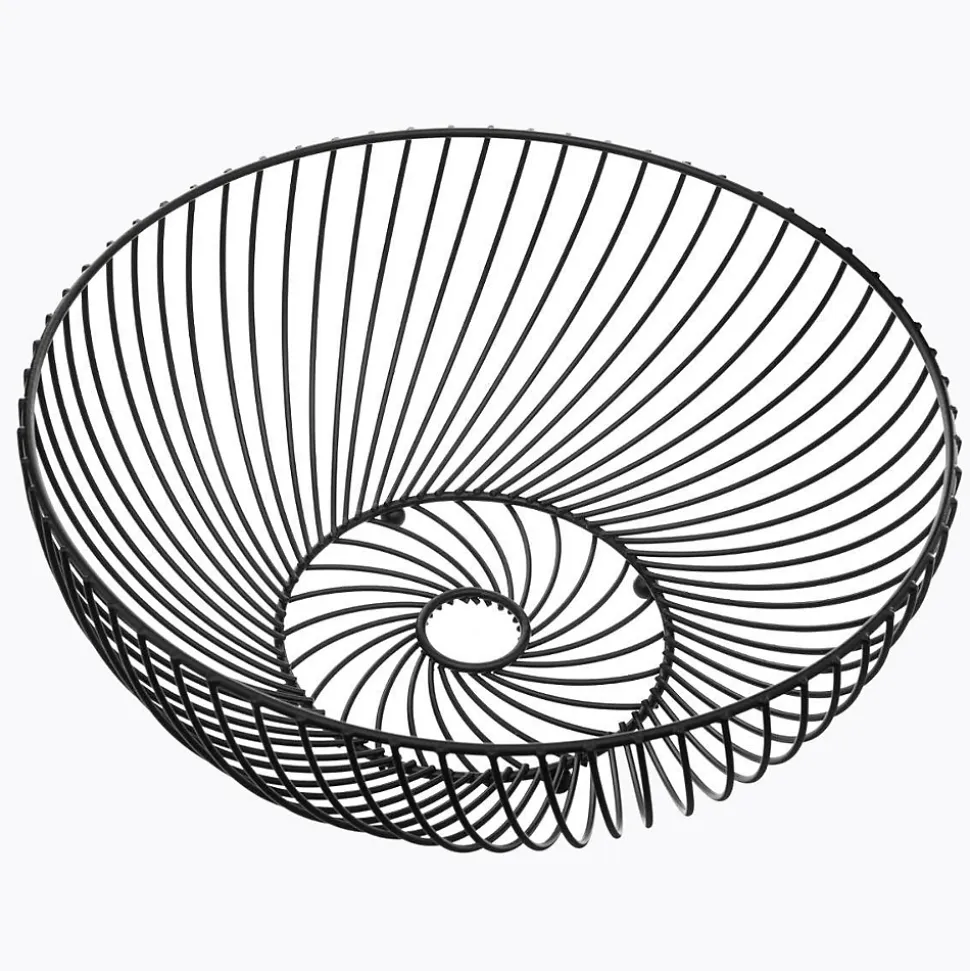 Corbeille torsadée en métal 30 cm Noir - 5Five