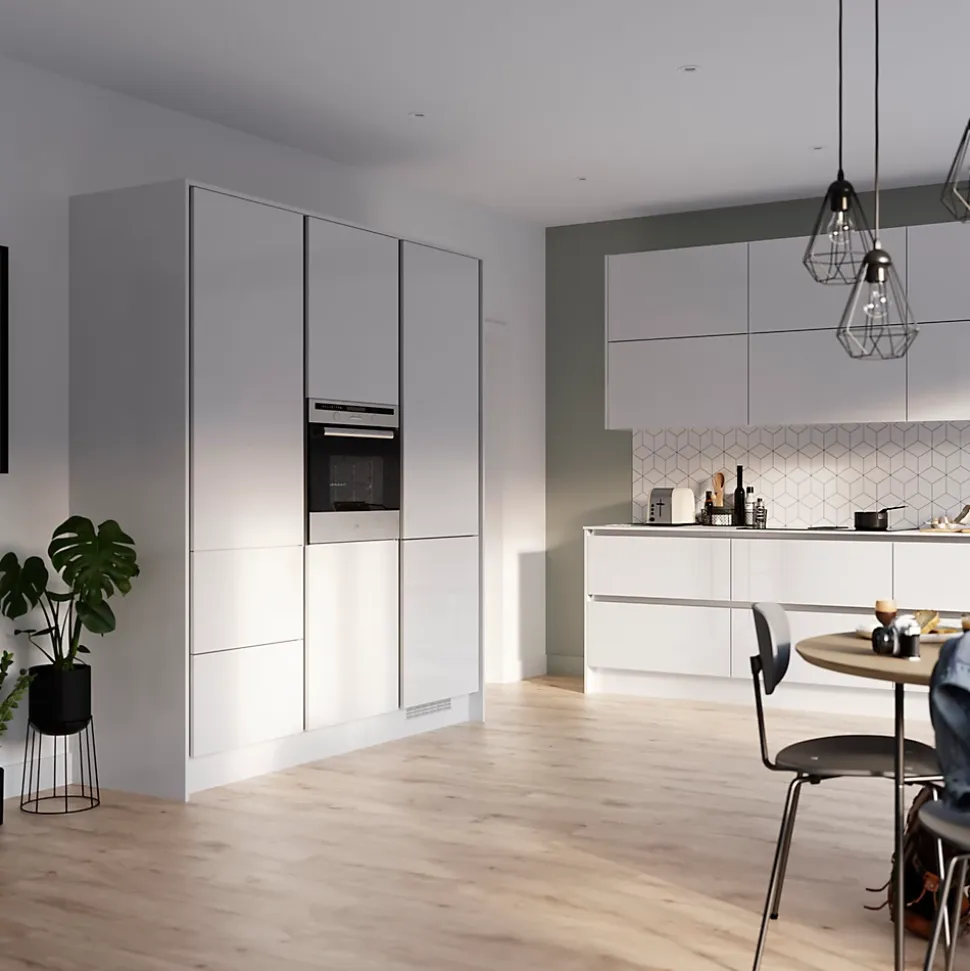 Corniche et bandeau cache-lumière GoodHome Stevia et Garcinia Blanc H. 35 mm x l. 2.4 m x Ep. 59.5 mm