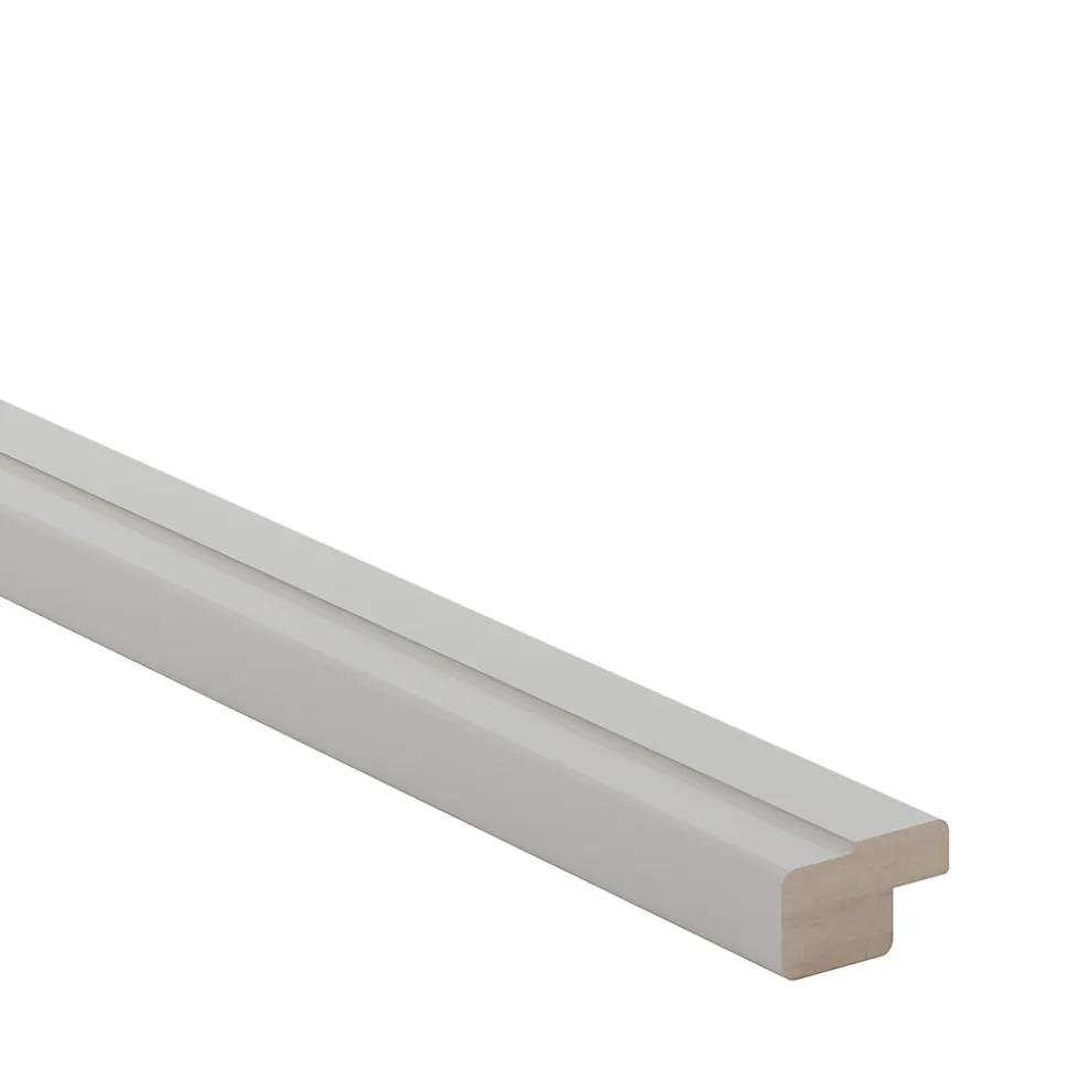 Corniche et bandeau cache-lumière GoodHome Stevia gris mat H. 35 mm x l. 240 x Ep. 5,95 cm