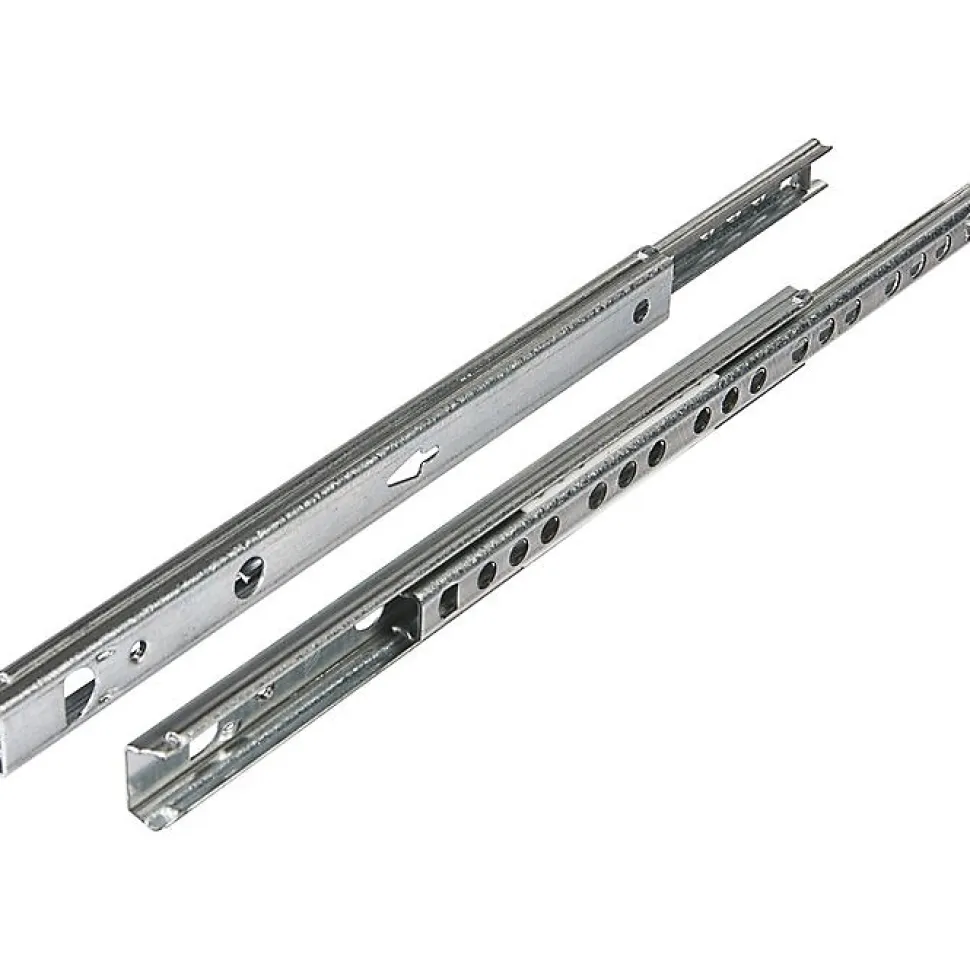 Coulisse à bille rainure de 17 mm (la paire) - Hettich - longueur tiroir 250 à 410 mm
