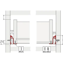 Coulisse 25 kg pour tiroir en bois (la paire) - Hettich - 400 mm