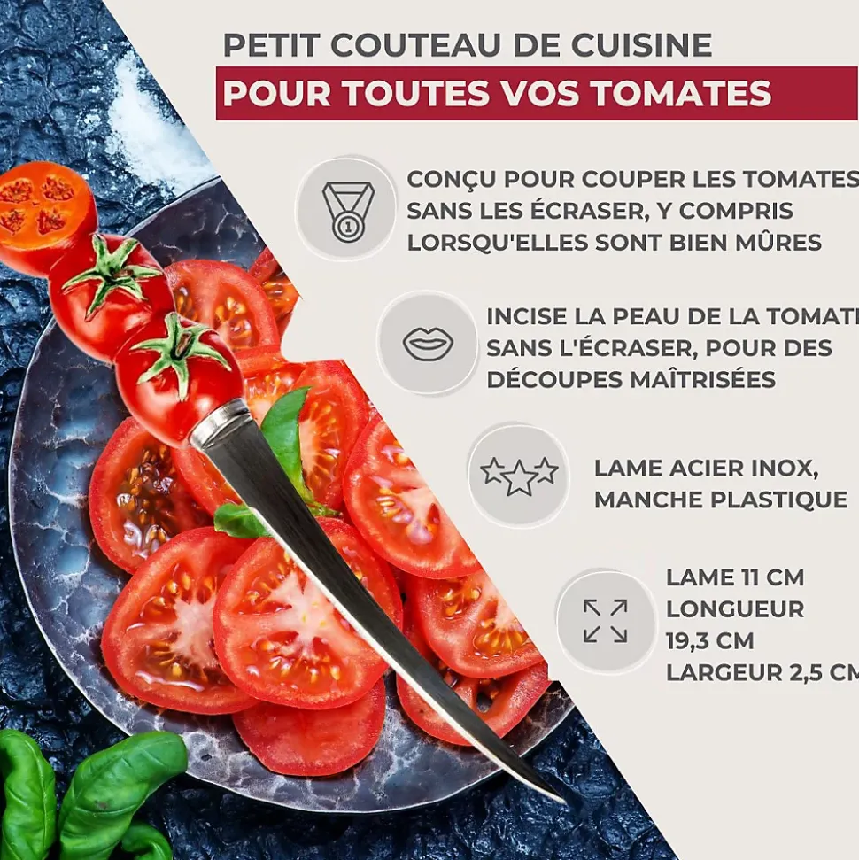 Couteau à tomates lame crantée 11 cm Fackelmann