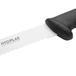 Couteau à Trancher 305 mm Denté Noir - Hygiplas