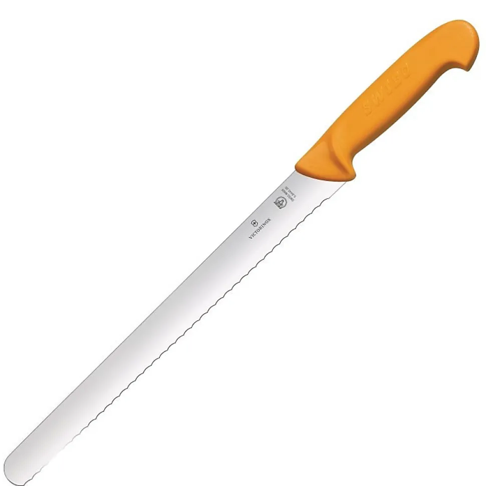 Couteau à Trancher Professionnel Denté Jaune 255 mm - Swibo