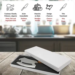 Couteau de chef Taurus FISHTEC lame acier inox 30cr13 manche bois massif