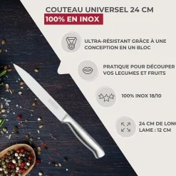 Couteau de cuisine Santoku lame de 18 cm Nirosta Star