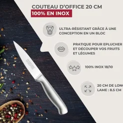 Couteau d'office en inox 20 cm en tout Nirosta Star