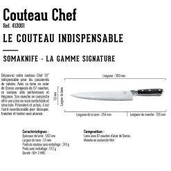 Couteau SANTOKU 7 pouces, Gamme Signature - SOMAGIC