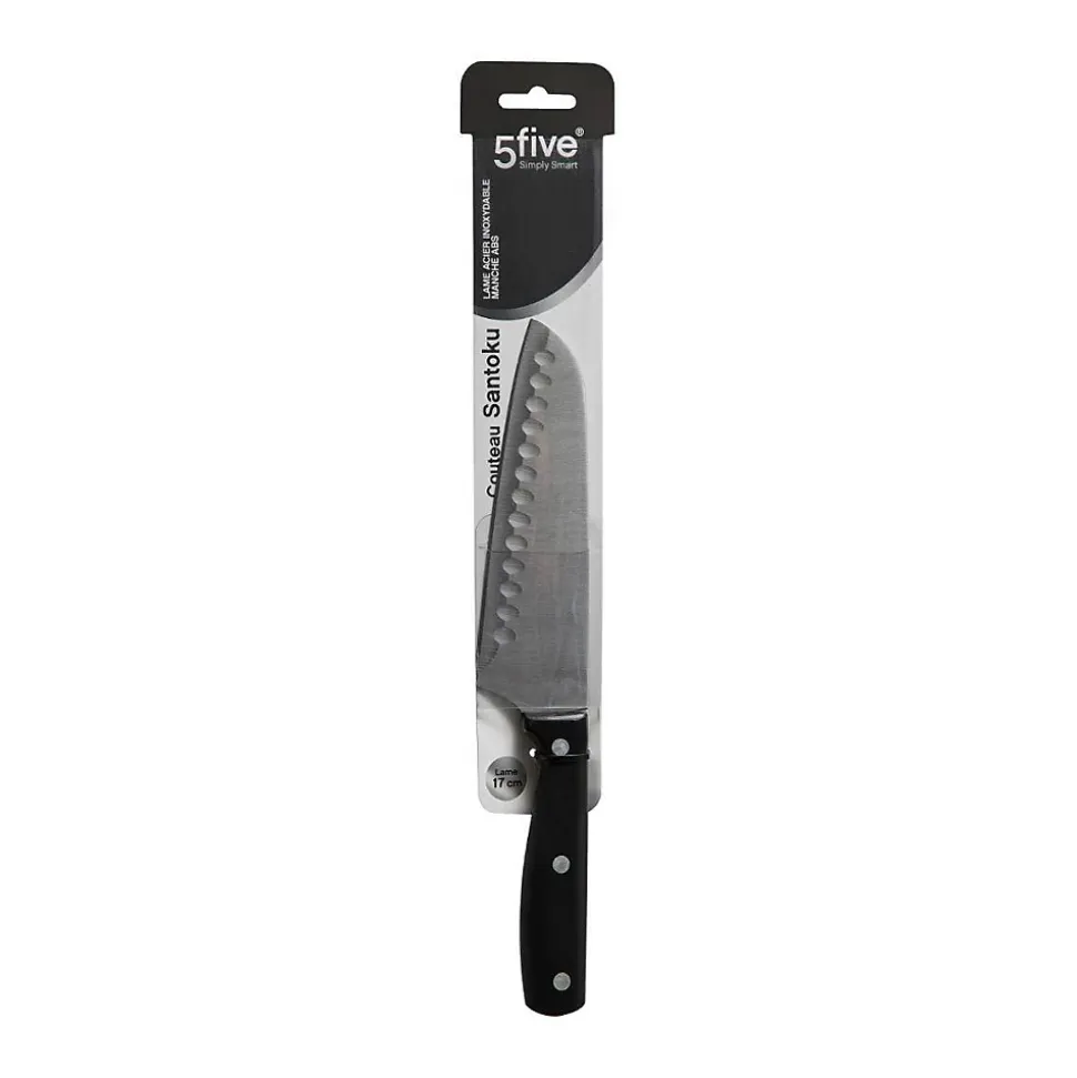 Couteau Santoku inox - lame 17cm Essentiel Black - 5Five