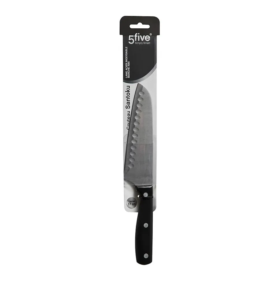 Couteau Santoku inox - lame 17cm Essentiel Black - 5Five