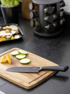 Couteau santoku noir en acier inoxydable Ace grande taille