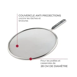 Couvercle anti projection 28 cm Fackelmann Basic