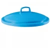 Couvercle avec poignée pour poubelle ronde tri sélectif 50 L - bleu