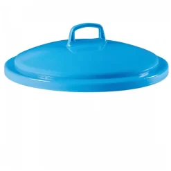 Couvercle avec poignée pour poubelle ronde tri sélectif 50 L - bleu