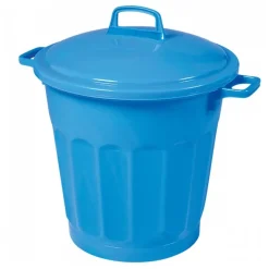 Couvercle avec poignée pour poubelle ronde tri sélectif 50 L - bleu