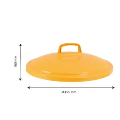 Couvercle avec poignée pour poubelle ronde tri sélectif 50 L - jaune