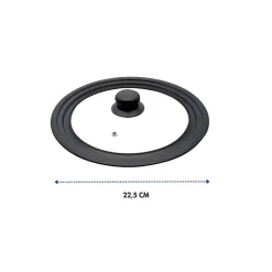 Couvercle de cuisson 16/18/20 cm en verre et acier carbone pour poêles Elo
