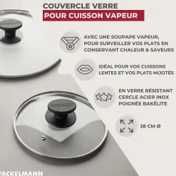 Couvercle de cuisson en verre 28 cm Fackelmann