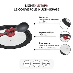 Couvercle en verre universel- 26/28/30cm Silitop - 5Five