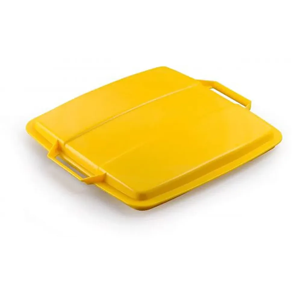 Couvercle pour poubelle carrée Durabin 90 litres - Jaune
