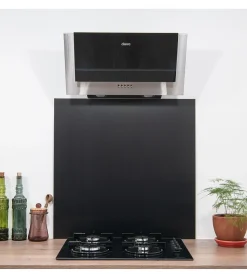 Crédence - Fond de hotte - Aluminium Anodisé Brossé Noir - H70cm x L120cm