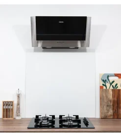 Crédence - Fond de hotte - Aluminium Blanc Signalisation RAL 9016 Brillant - H65cm x L60cm