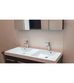 Crédence - Fond de hotte - Aluminium Blanc Signalisation RAL 9016 Brillant - H65cm x L60cm