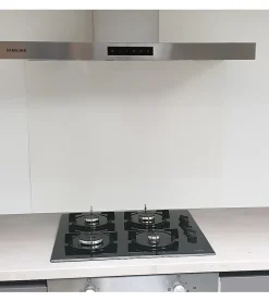 Crédence - Fond de hotte - Aluminium Blanc RAL 9010 sat - H70cm x L70cm