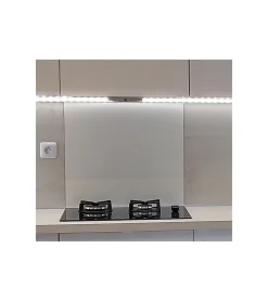 Crédence - Fond de hotte - Aluminium Blanc RAL 9010 sat - H70cm x L70cm