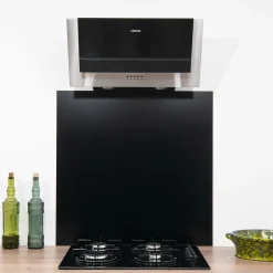 Crédence - Fond de hotte - Aluminium Noir RAL 9005 sat - H20cm x L50cm