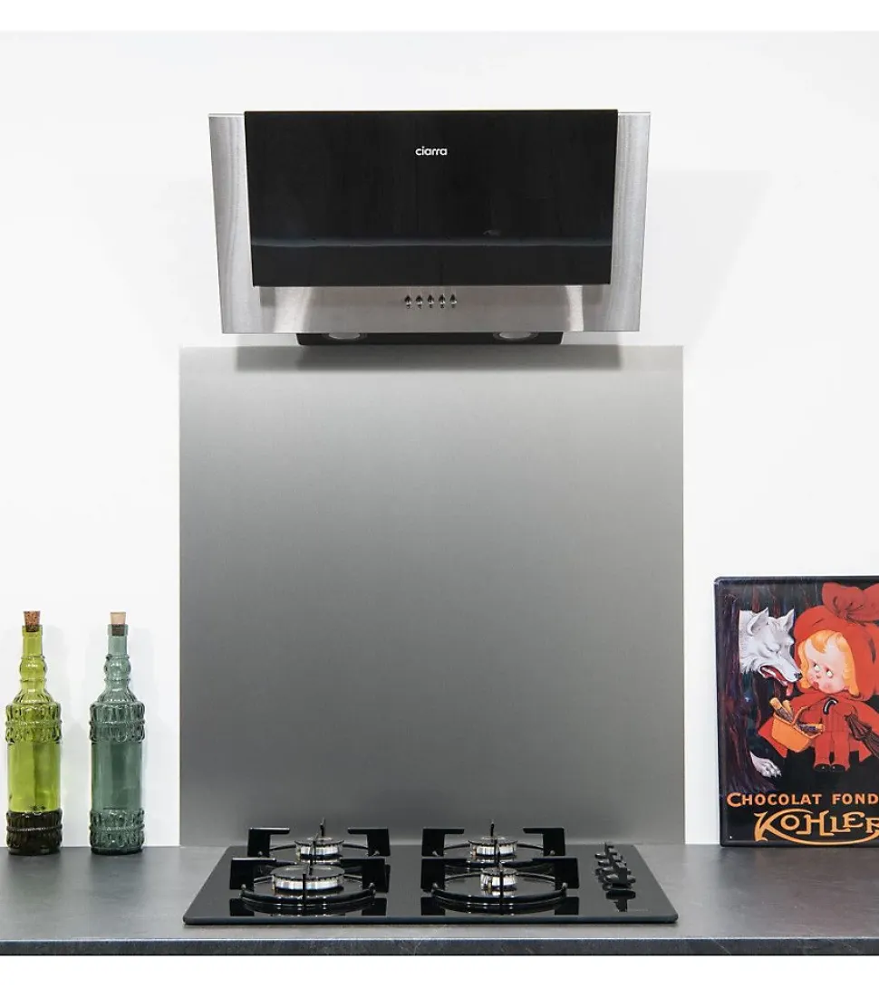 Crédence - Fond de hotte - Aluminium Anodisé Brossé - H75cm x L70cm