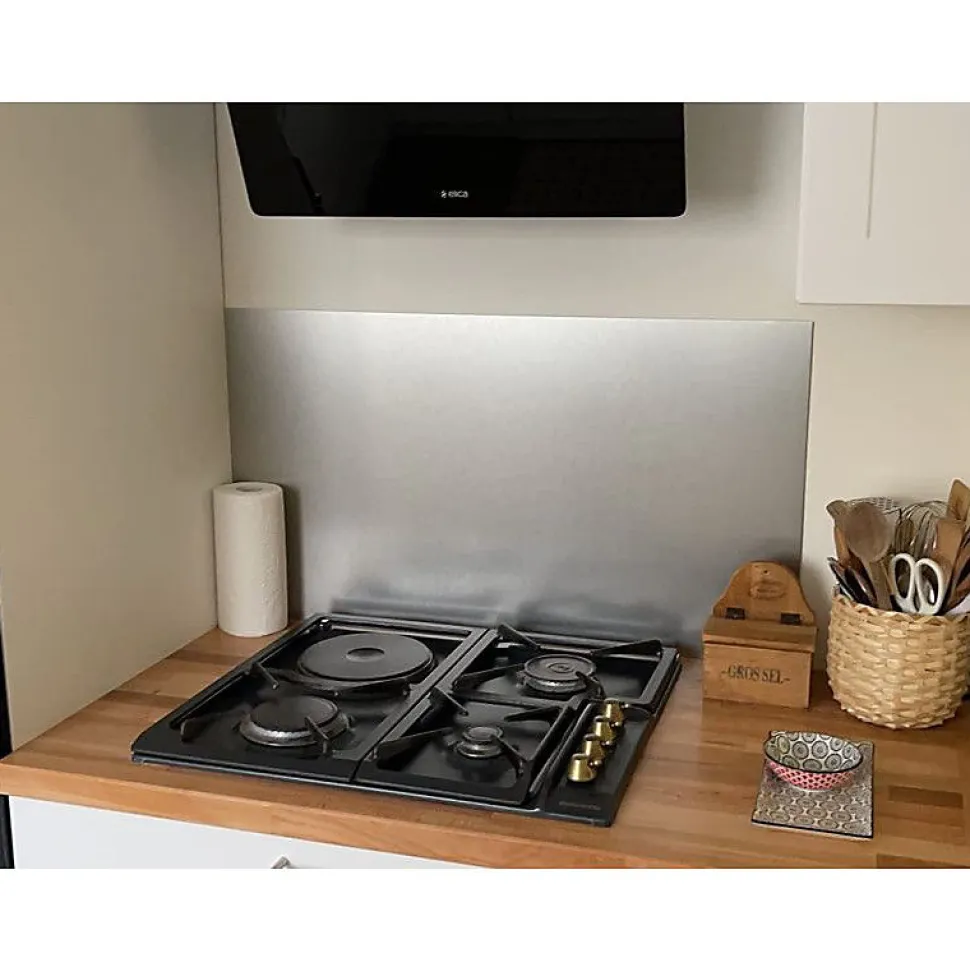 Crédence - Fond de hotte - Aluminium Anodisé Brossé - H75cm x L70cm