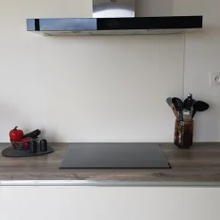 Crédence - Fond de hotte - Aluminium Blanc RAL 9010 sat - H55cm x L50cm