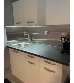 Crédence - Fond de hotte - Inox Brossé - H200mm x L800mm de 1mm