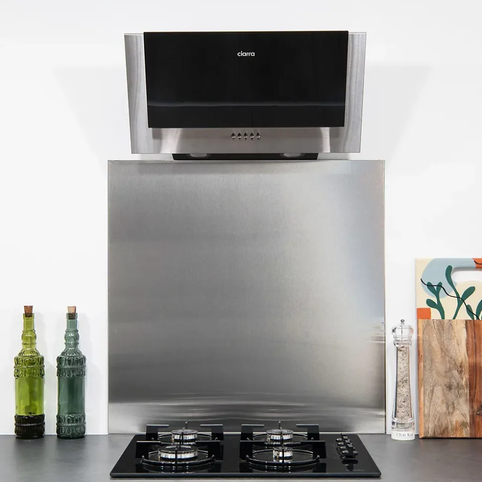 Crédence - Fond de hotte - Inox Brossé - H600mm x L600mm de 1mm