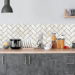 Crédence adhésive brique imitation marbre 30x70 cm