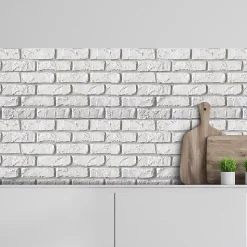 Crédence adhésive briques blanches 60x200 cm