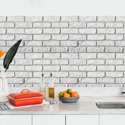 Crédence adhésive briques blanches 30x70 cm