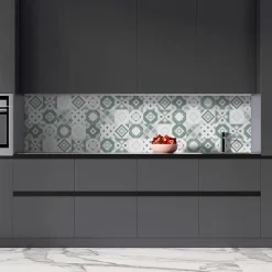 Crédence Adhésive Carreaux Vert Sauge 200 x 40 cm