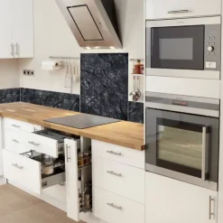 Crédence adhésive en aluminium imitation Ardoise