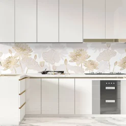 Crédence Adhésive Fleurs Dorées 300 x 60 cm