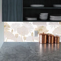 Crédence Adhésive Fleurs Dorées 300 x 60 cm