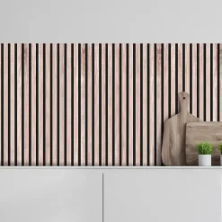 Crédence adhésive mur tasseau bois 60x200 cm