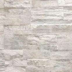 Crédence cuisine adhésive en vinyle effet mur de pierres blanches, 200 x 40 cm, design raccordable