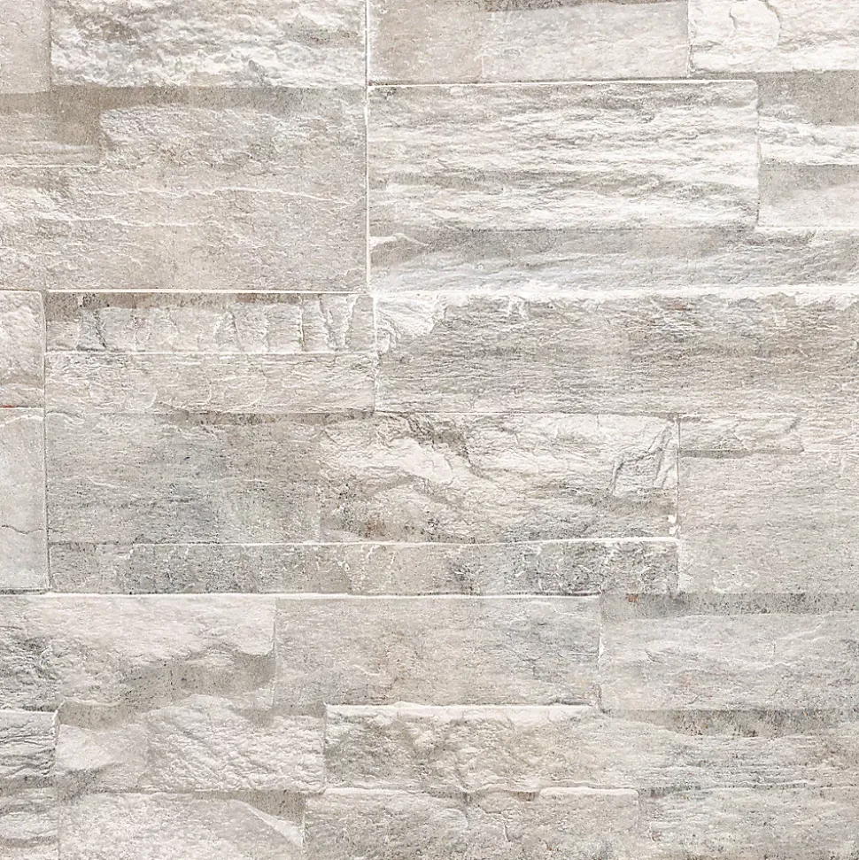 Crédence cuisine adhésive en vinyle effet mur de pierres blanches, 200 x 40 cm, design raccordable