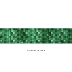 Crédence cuisine adhésive en vinyle effet zellige vert, 200 x 40 cm, design raccordable