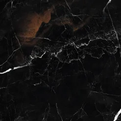 Crédence cuisine adhésive en vinyle imitation marbre Portoro noir et or, 200 x 40 cm, design raccordable