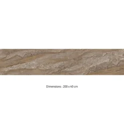 Crédence cuisine adhésive en vinyle imitation marbre brun, 200 x 40 cm, design raccordable